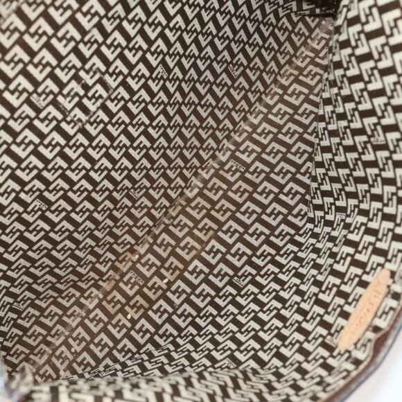 FENDI Zucchino Canvas Bag Enamel 2 Set Brown Auth ti3463 - Picture 15 of 16